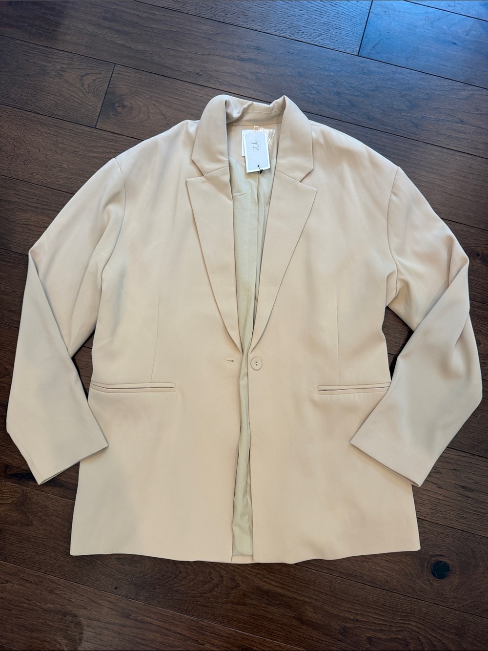 Le Lis Collection Beige Single-Button Blazer Jacket Size Medium NWT - C11-459